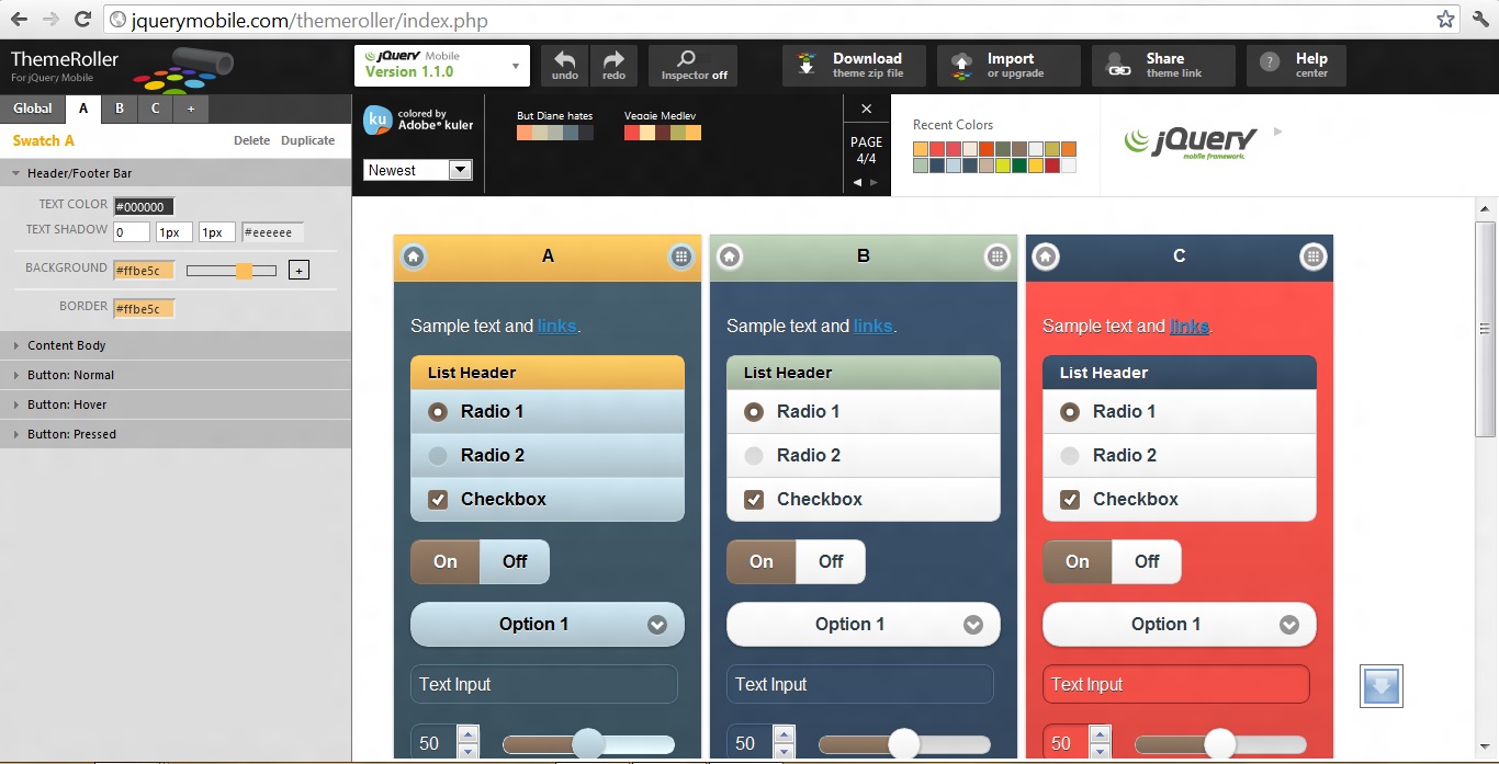 Jquerymobile for Dummies using Themeroller Techden