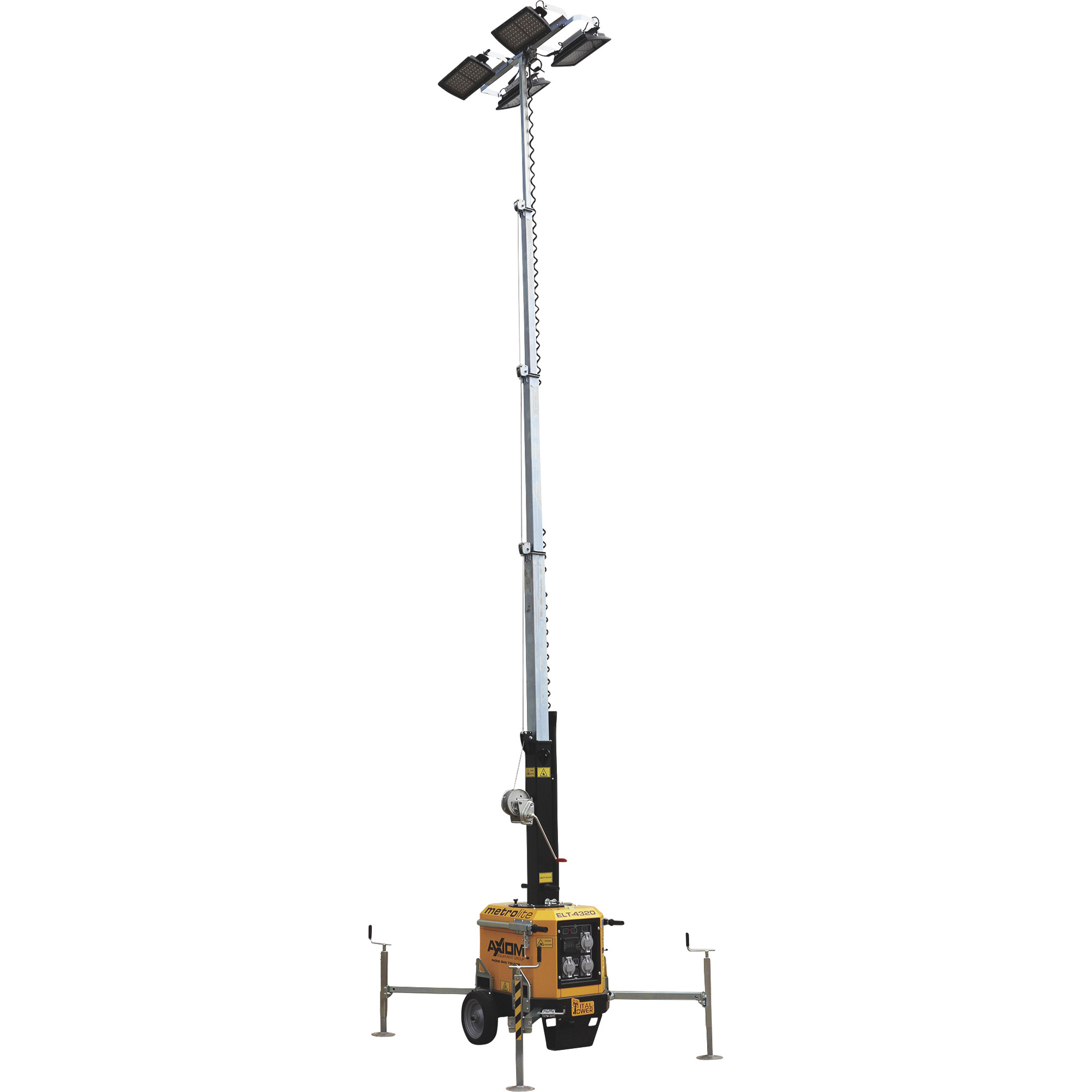 MetroLite Electric LED Mobile Portable Light Tower — 166,200 Lumens, Model ELT4320 Nicka Tools