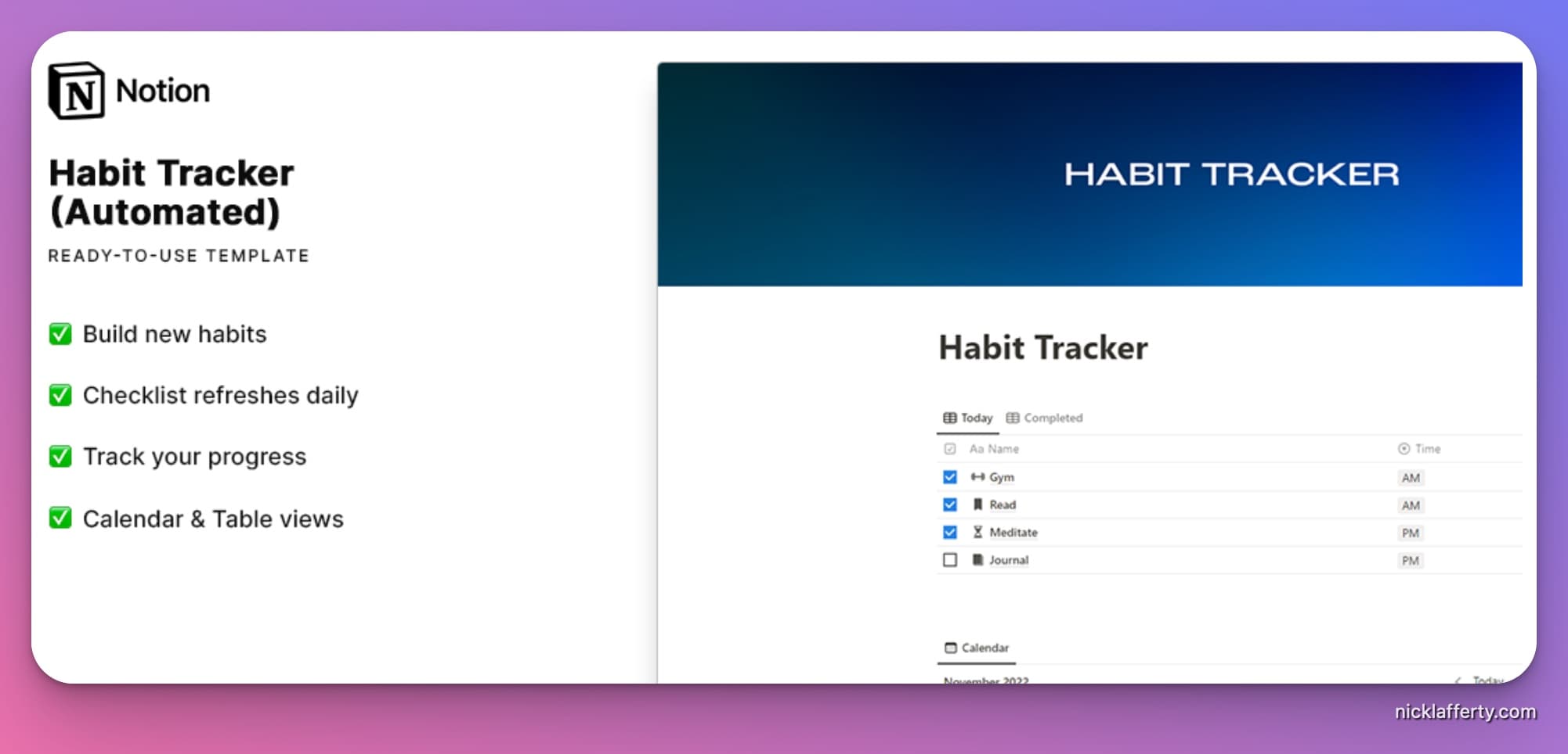 9+ Free and Easy Notion Habit Trackers [Updated 2023] Nick Lafferty
