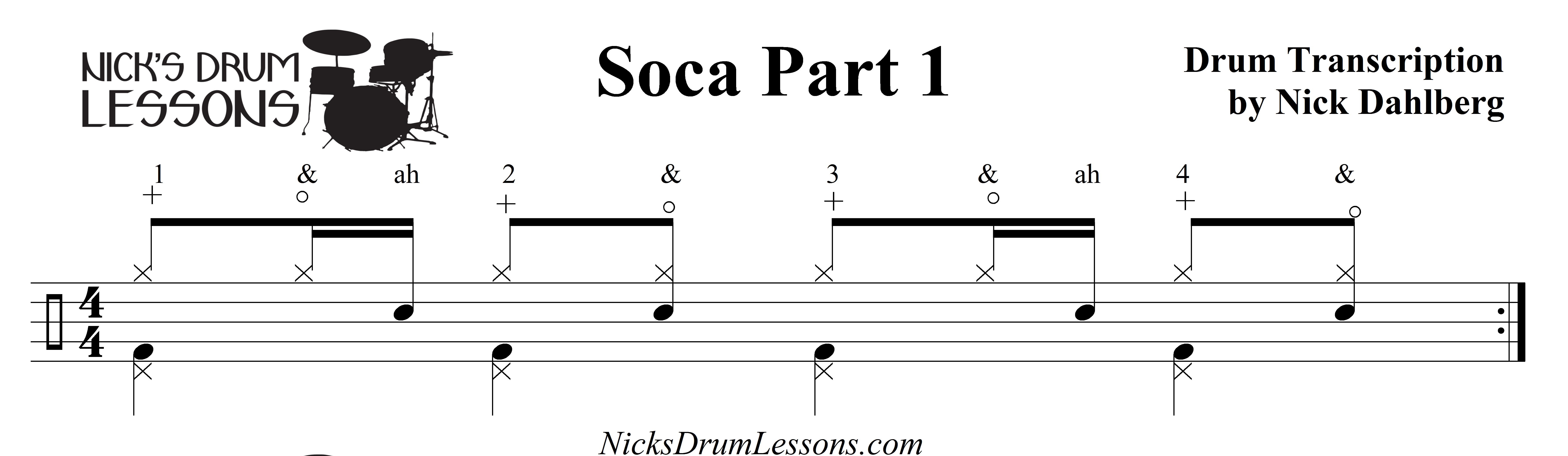Soca Drum Lesson Part 1 Nick's Drum Lessons