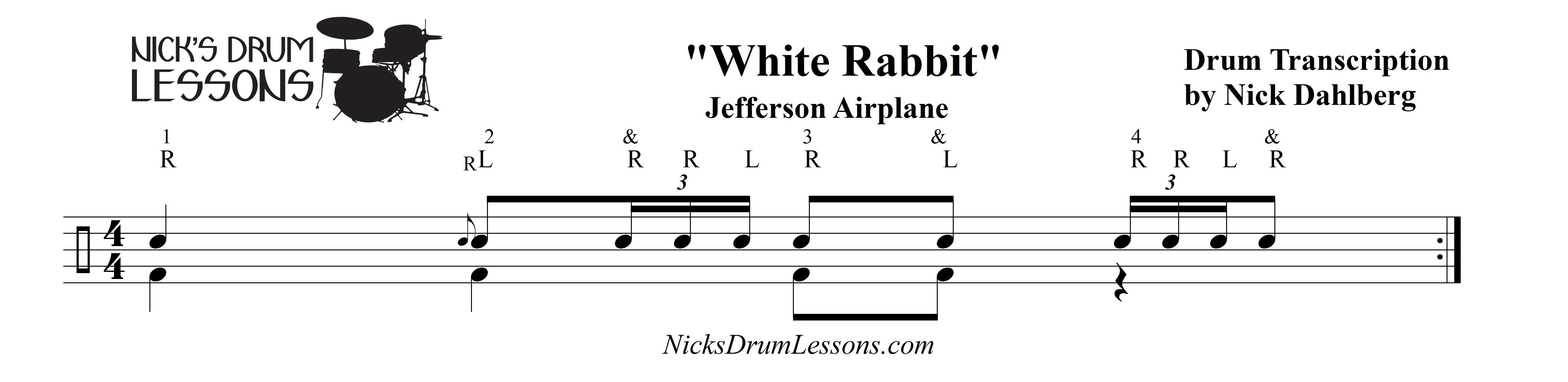 "White Rabbit" Jefferson Airplane Nicks Drum Lessons
