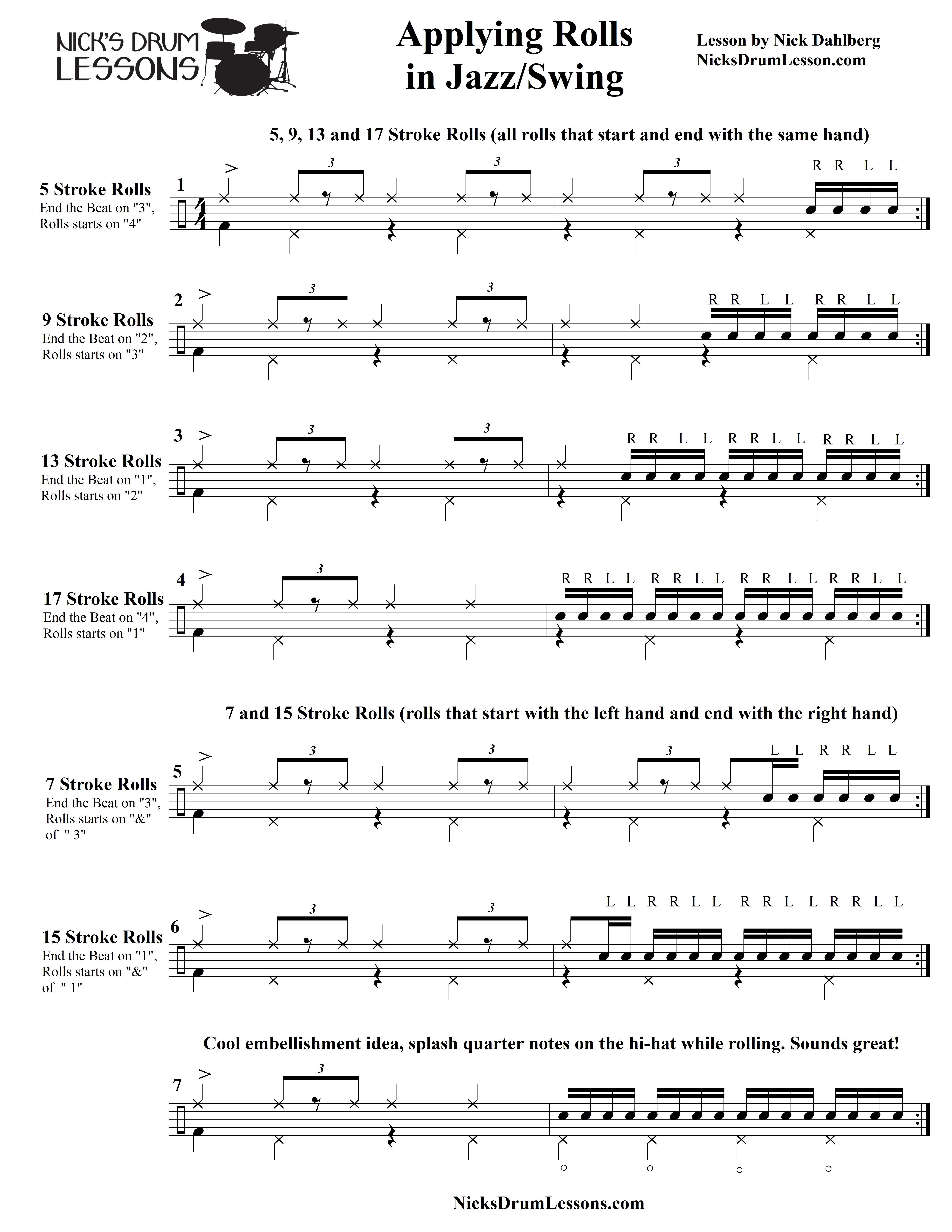 Applying Rolls in Jazz Nick's Drum Lessons