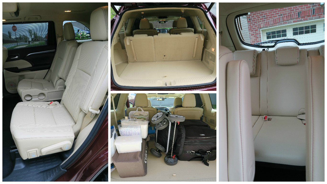 2016 Toyota Highlander Limited 3rd Row Seat Space and Child Car Seat