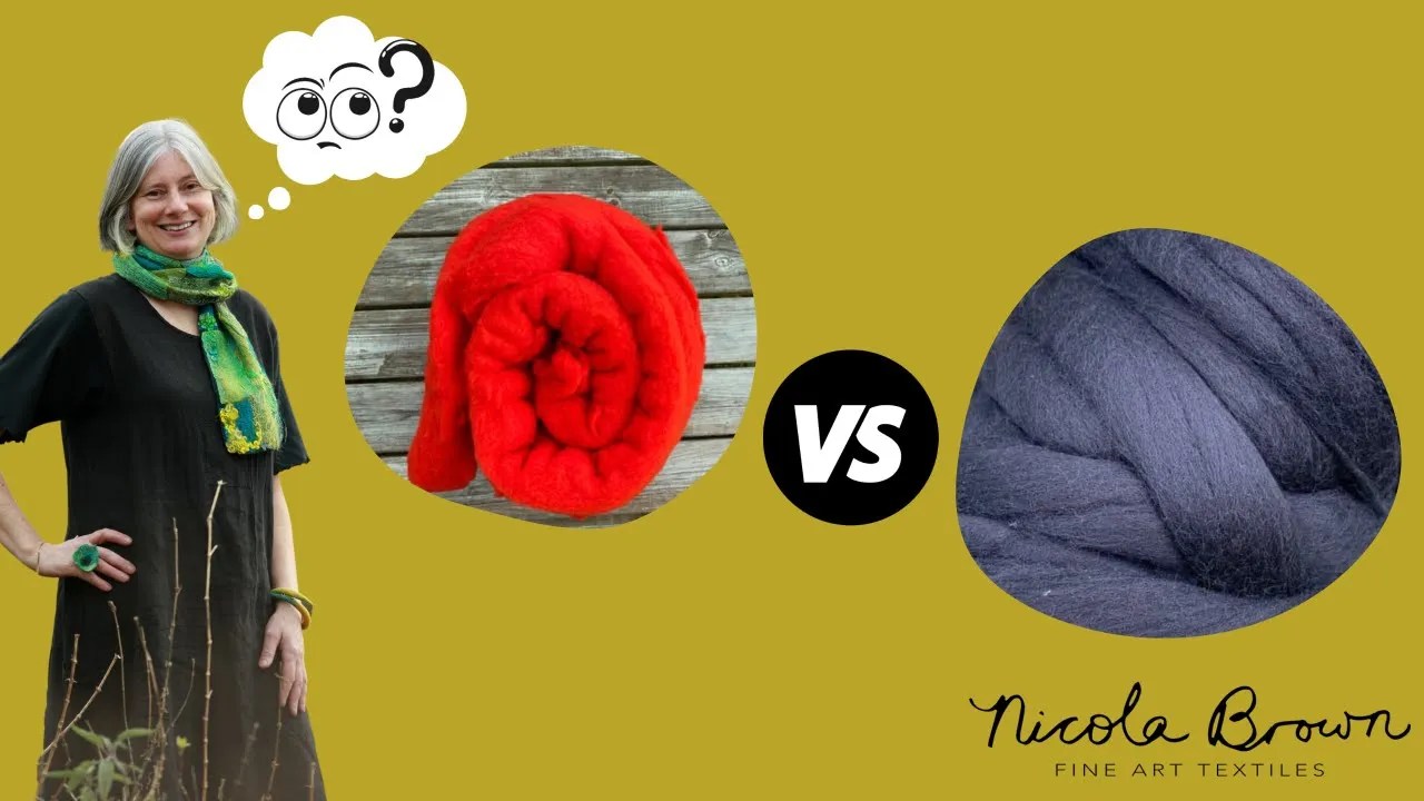 Nicola Brown Wool Roving vs Wool Batts