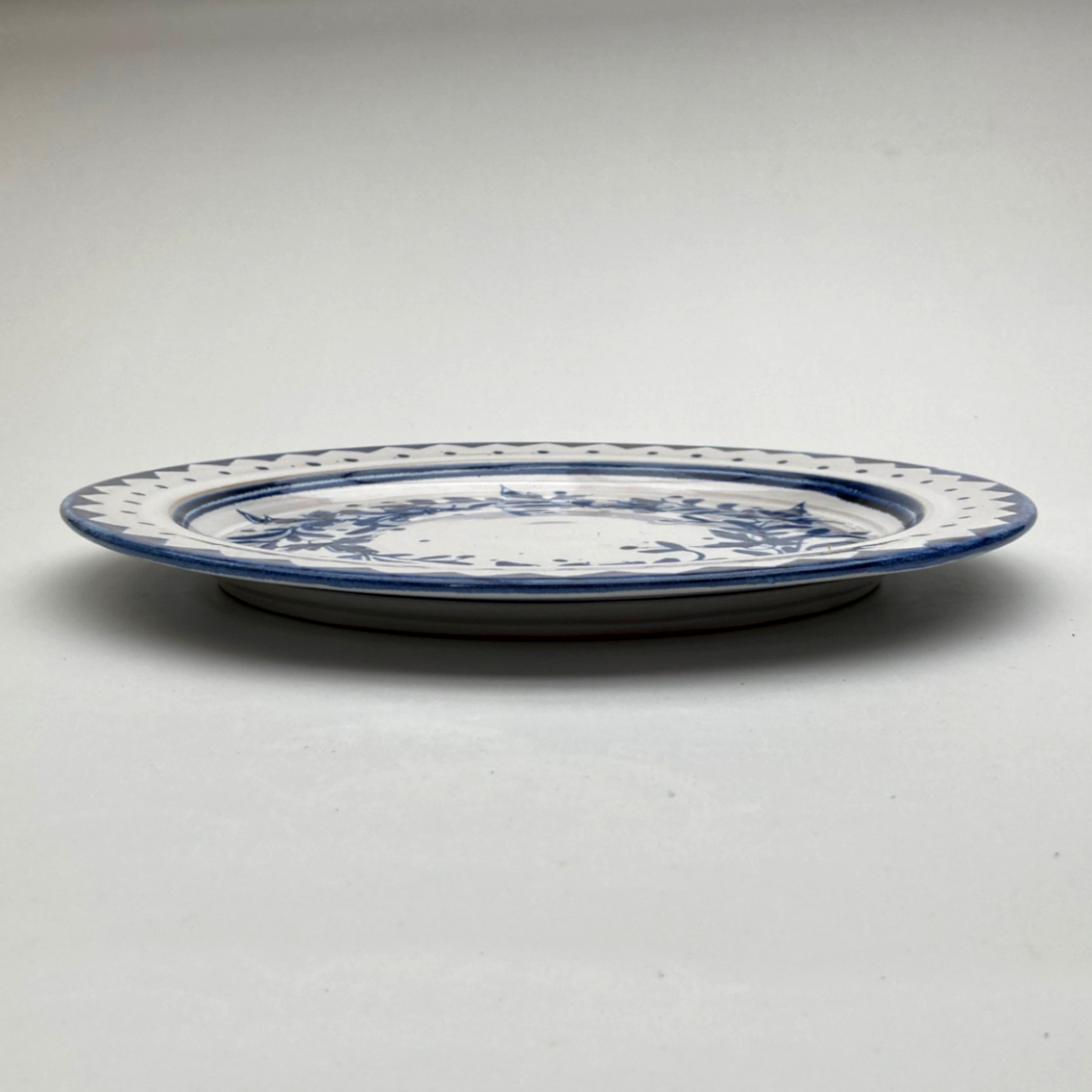 Large Dinner Plate Cornflower pattern Blue Nicola Werner Pottery