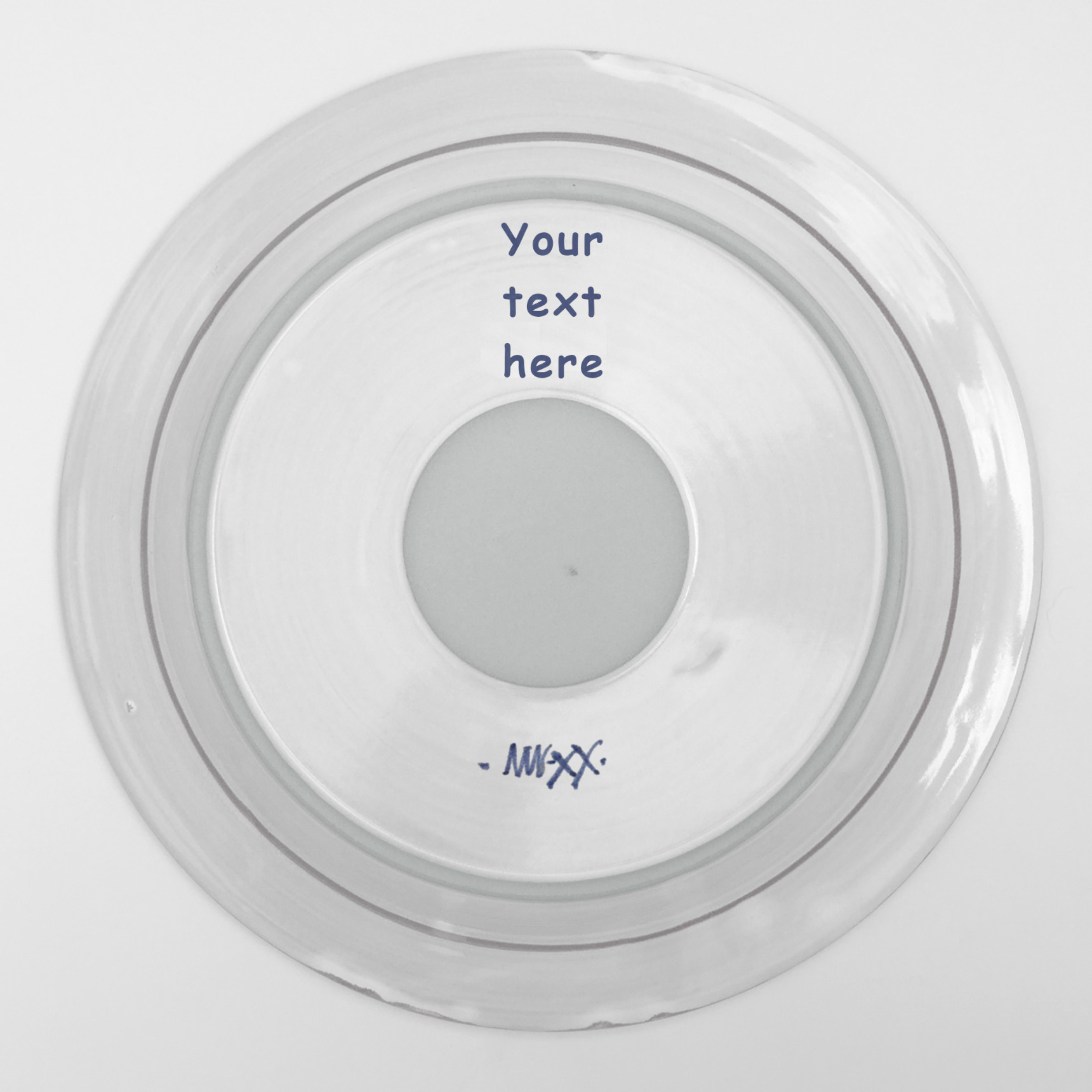 Large Dinner Plate Fuchsia pattern Blue Nicola Werner Pottery