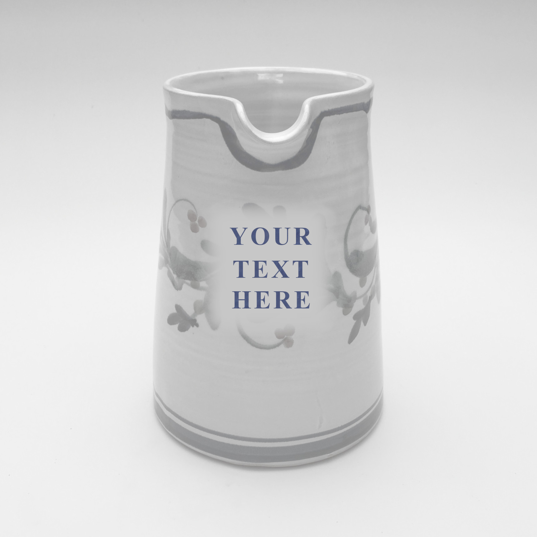 Straight Water Jug (1000ml) Danish pattern Blue Coral Nicola