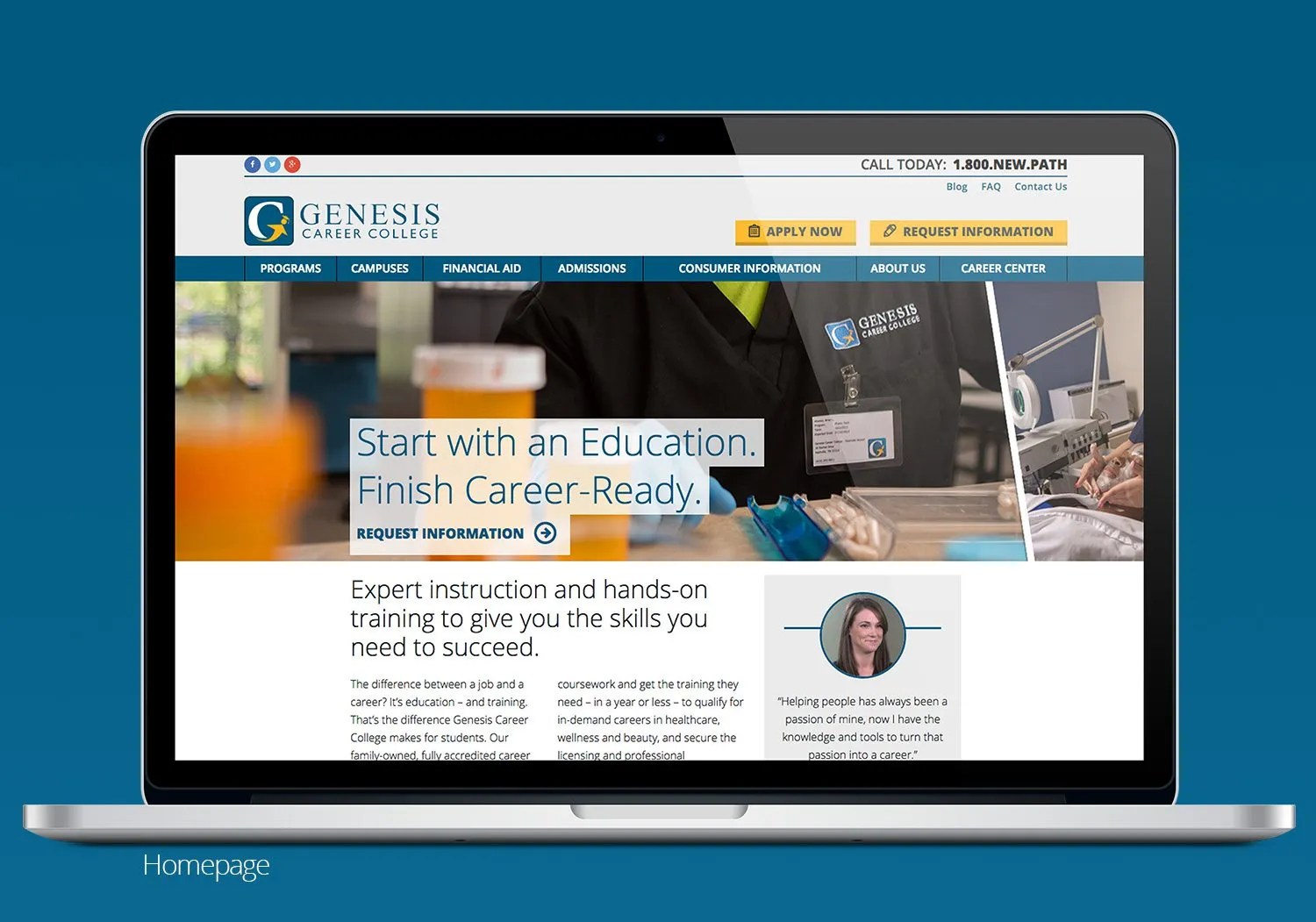 site Redesign for Genesis Career College Nicole Steffen Design
