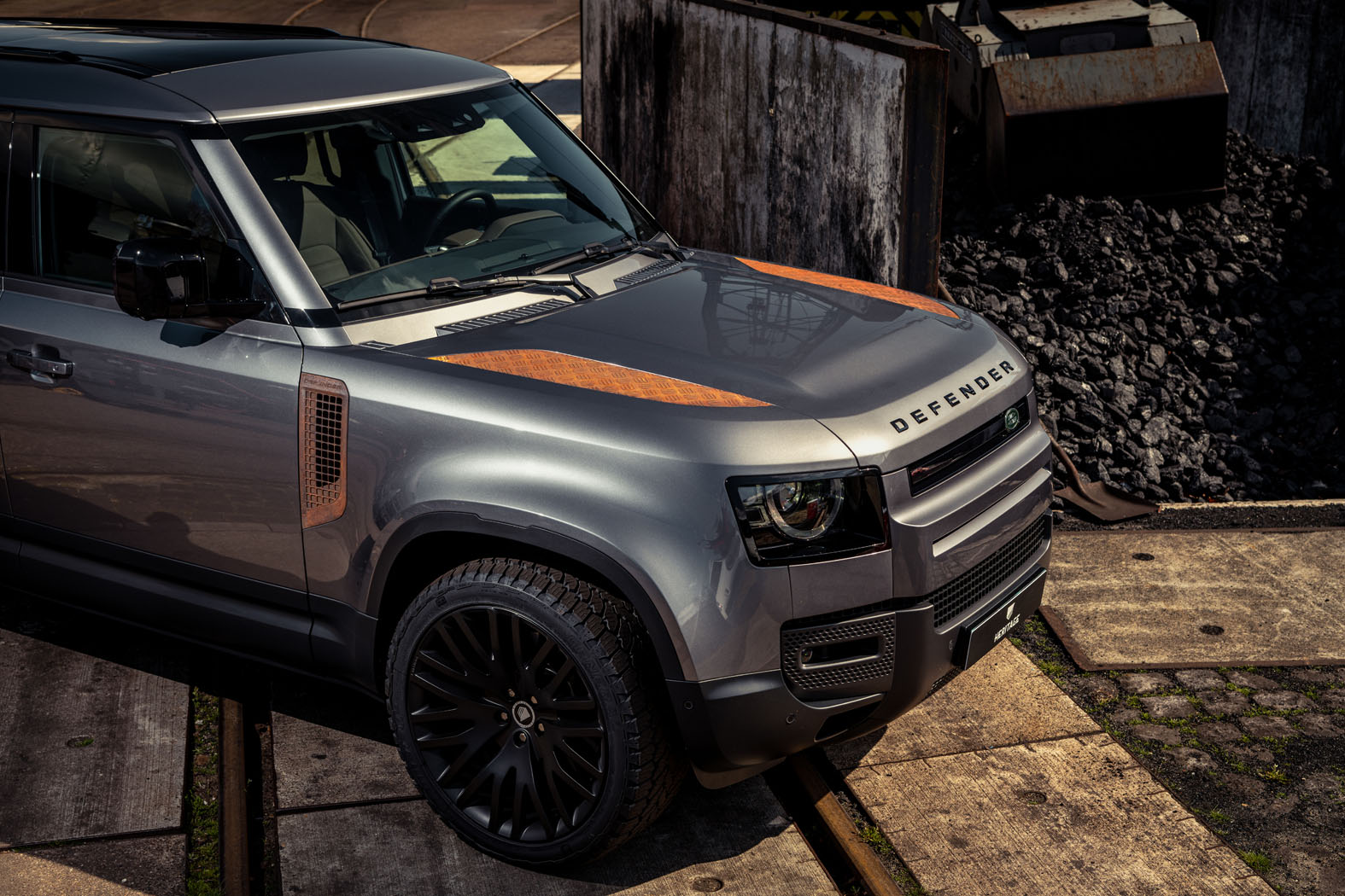 Metal elements on Heritage Customs Valiance New Land Rover Defender