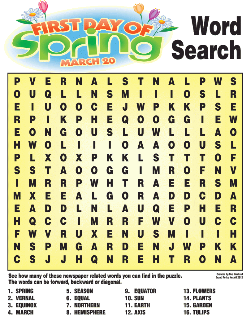 Think Spring Word Search N