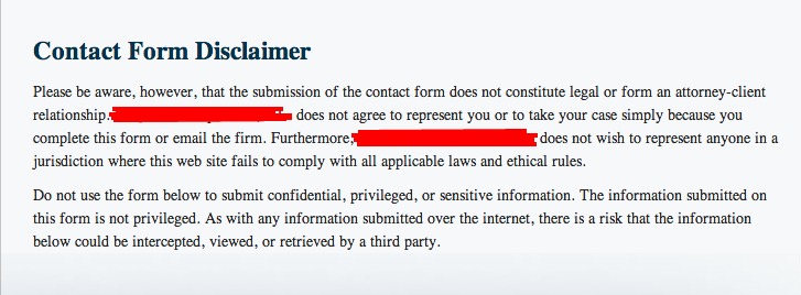 Is Your Law Website’s Contact Form and Disclaimer Correct? Nifty