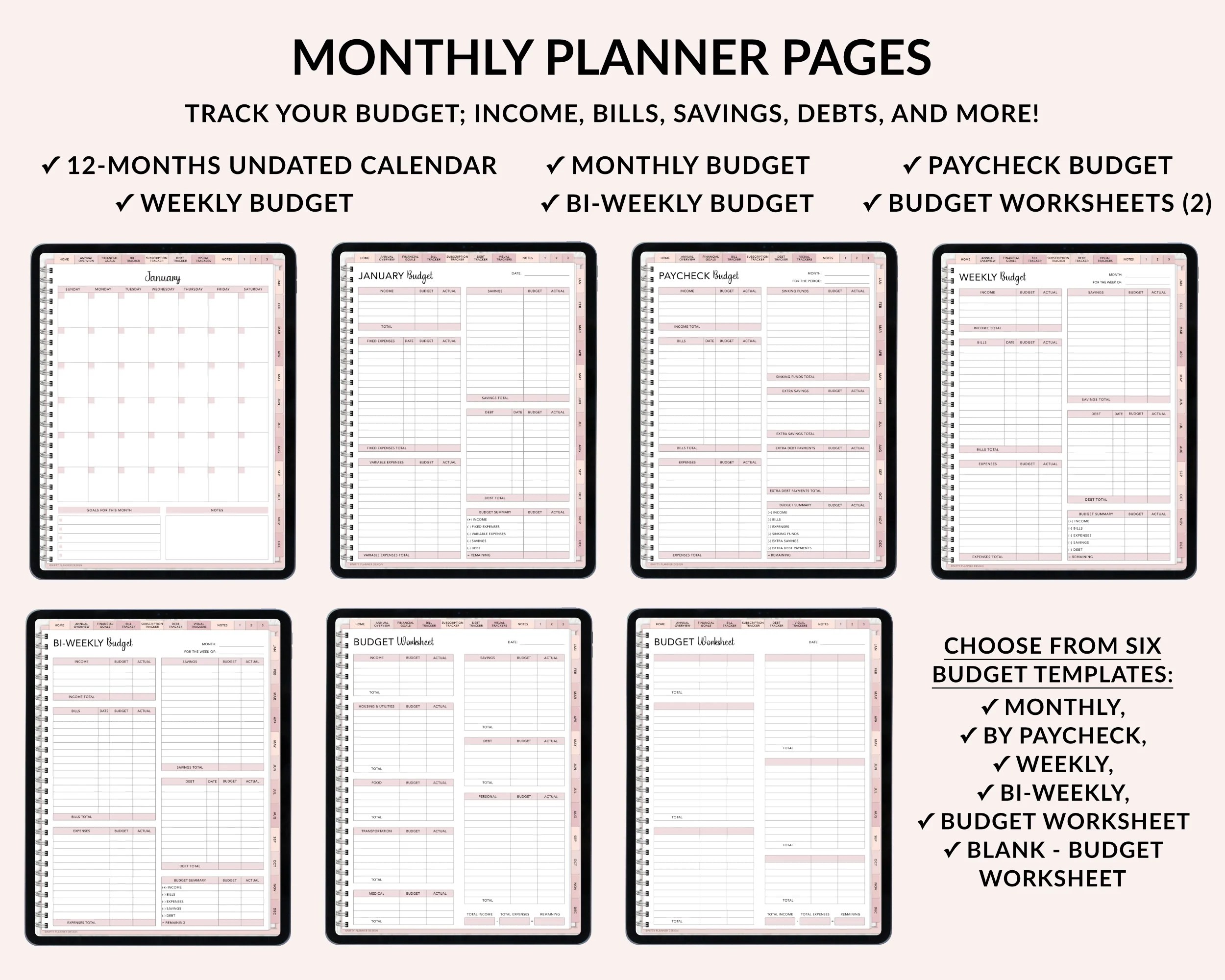 Digital Budget Planner for iPad and Tablets Nifty Planner Design