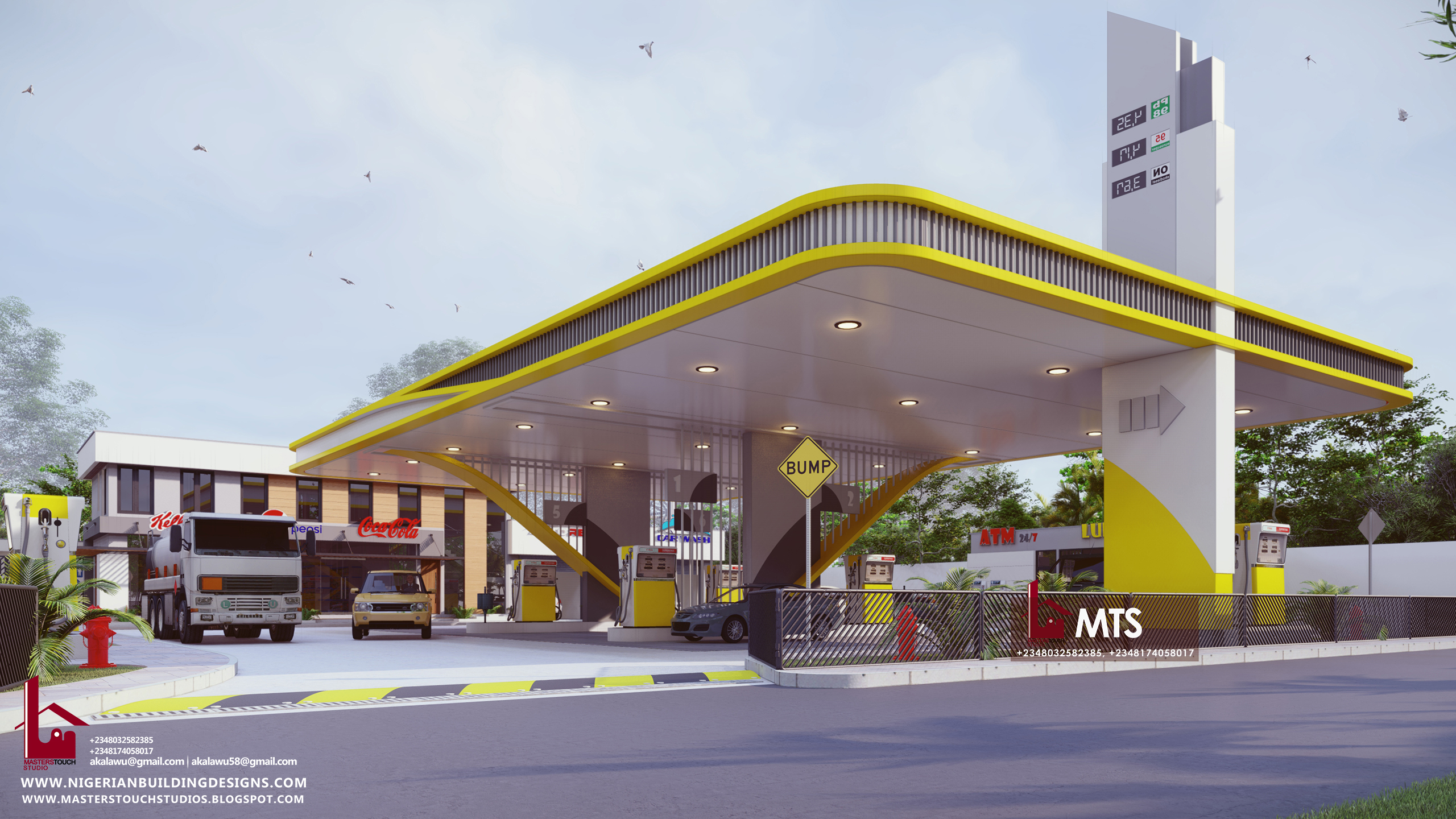 FILLING STATION DESIGN (RF FS1002) NIGERIAN BUILDING DESIGNS