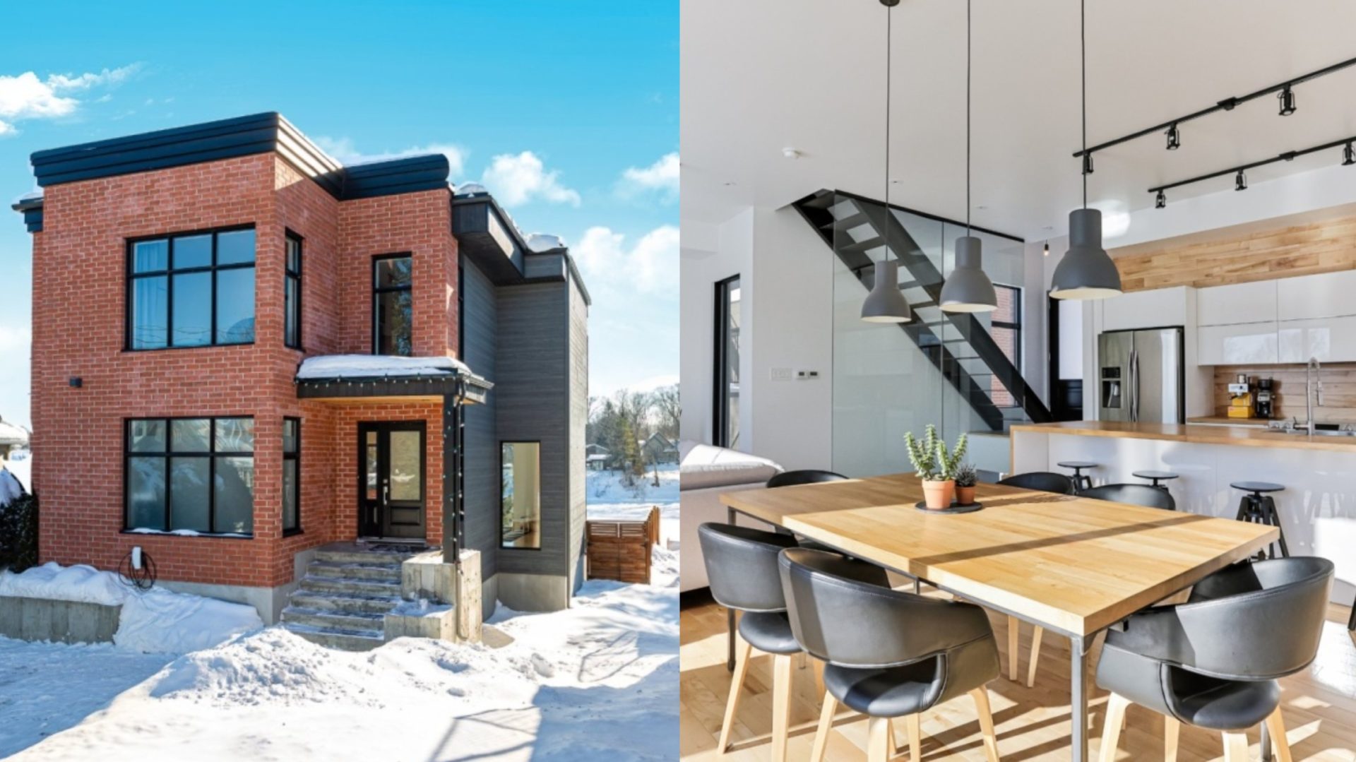 Cette maison moderne et lumineuse est située au bord de l'eau à