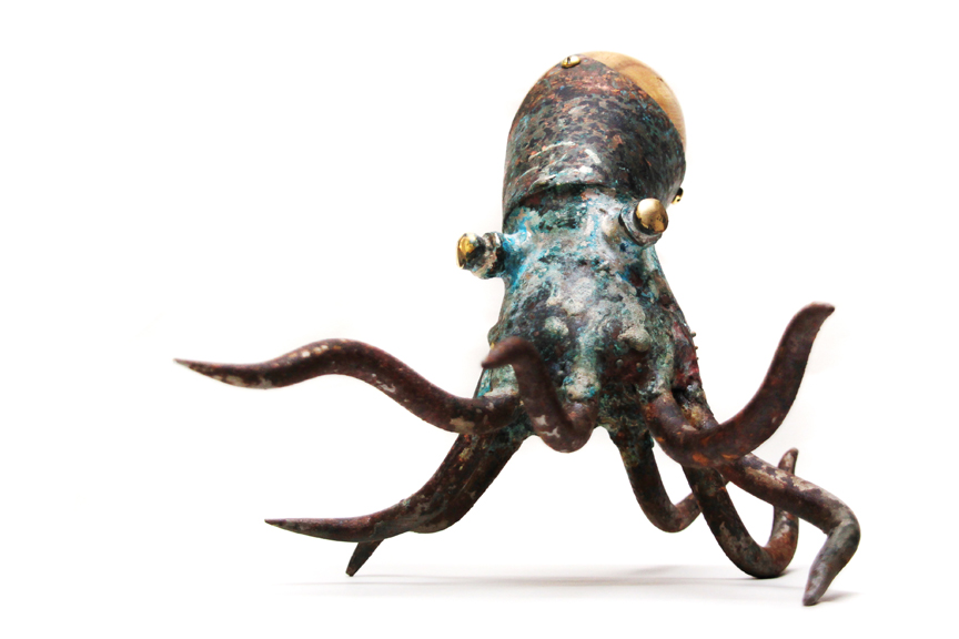 NIk Burns Sculptor Copper Octopus