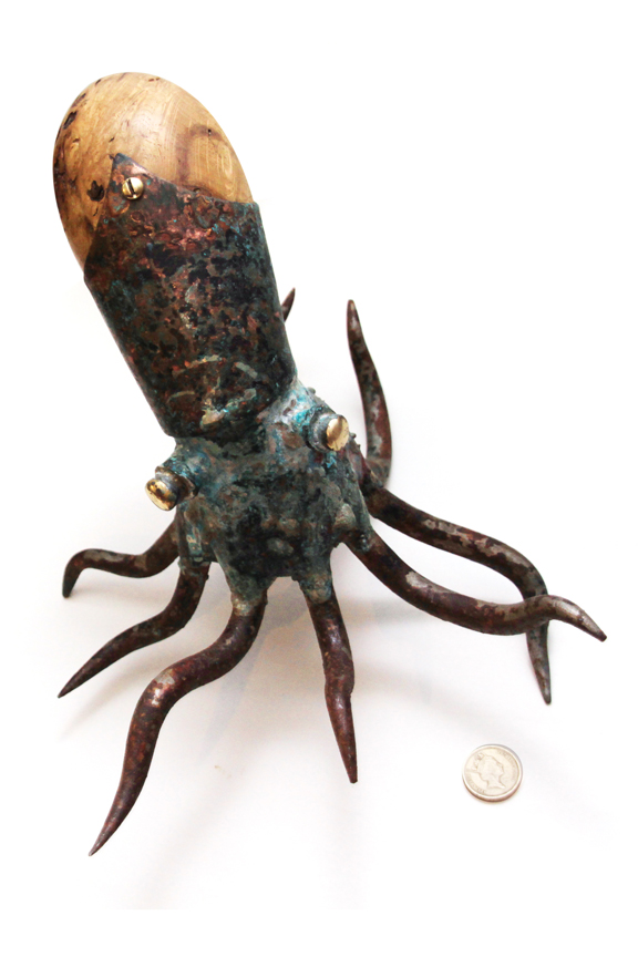 NIk Burns Sculptor Copper Octopus