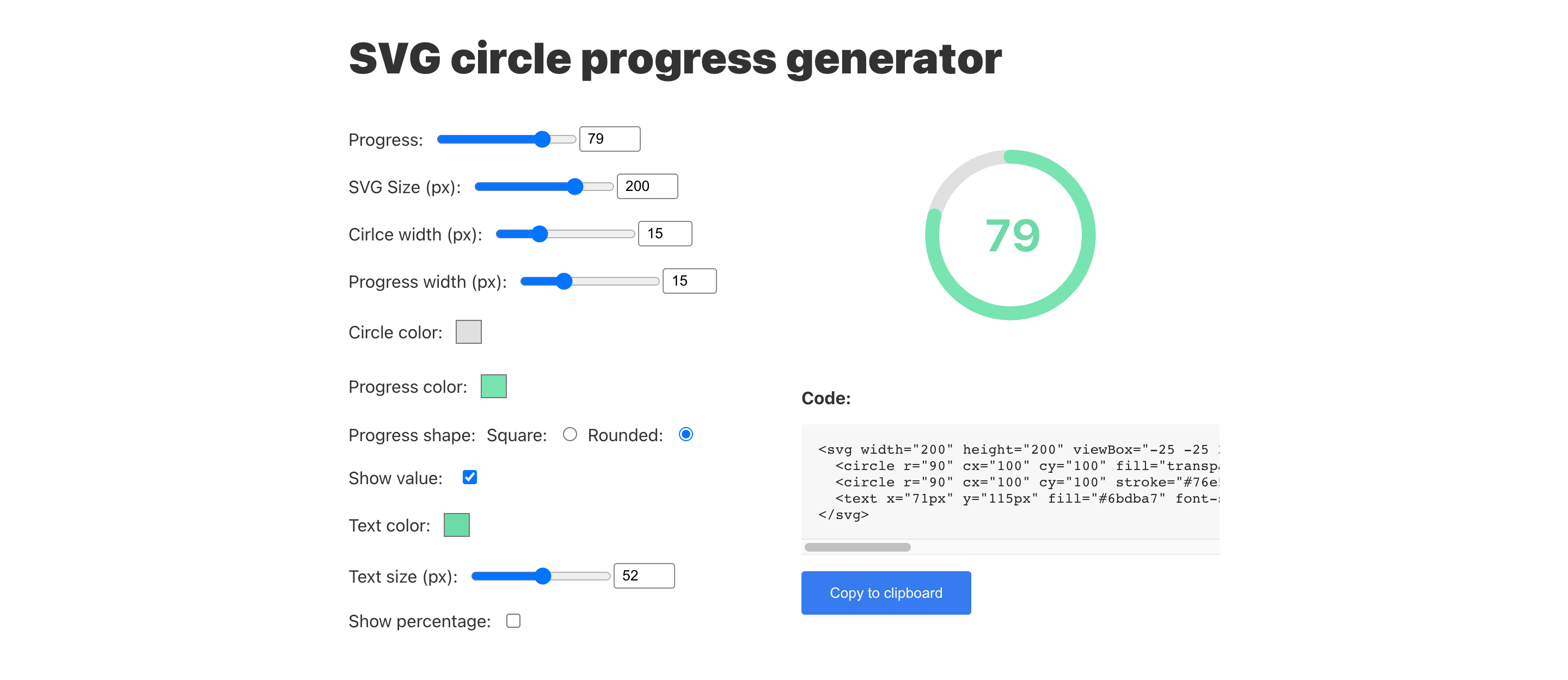 SVG circle progress bar