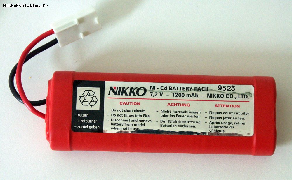 Batterie 1210 Nikko neuve 7,2v 1200 mAh, version rouge