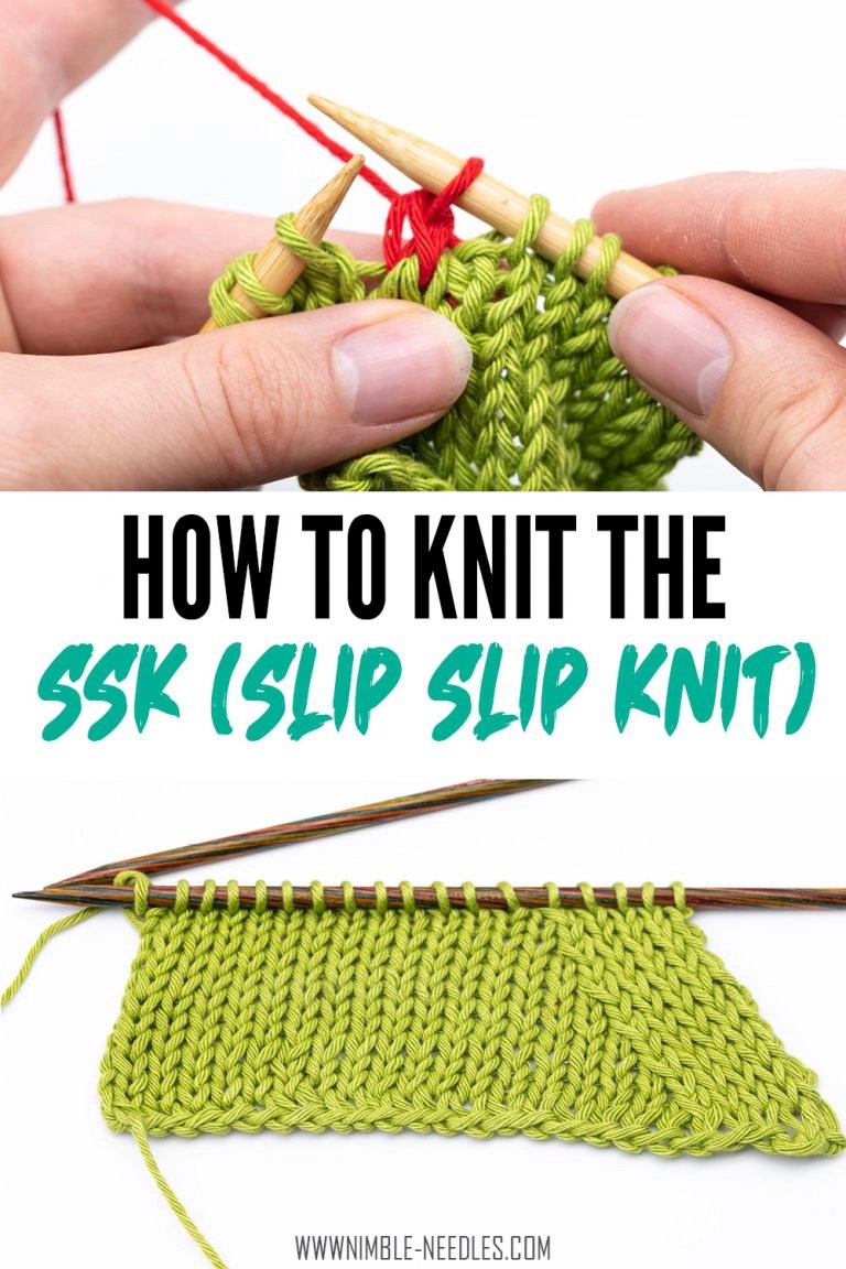 How to do the SSK knitting stitch Slip, Slip, Knit [+video]
