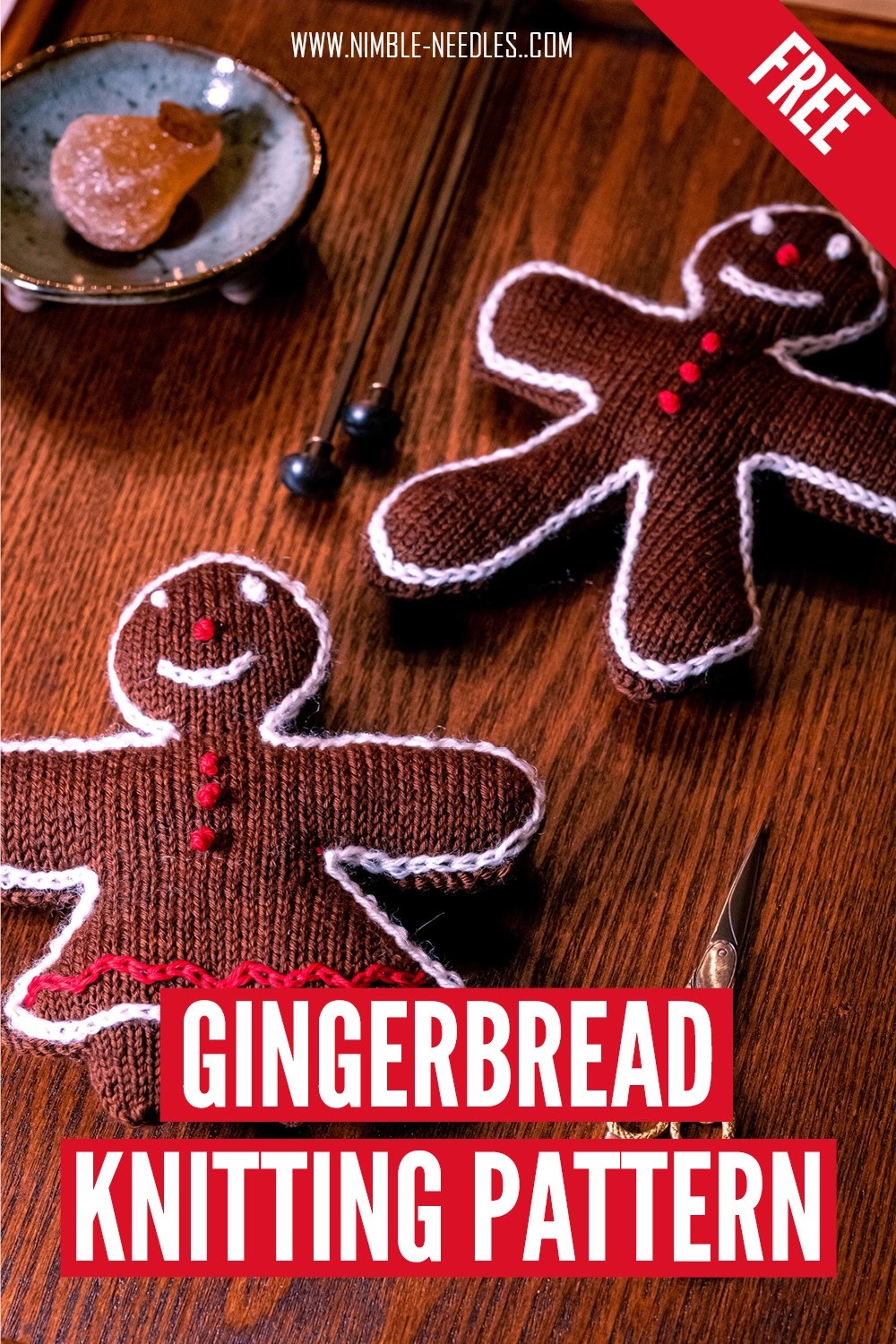 Gingerbread man knitting pattern Christmas tree decoration [Free]