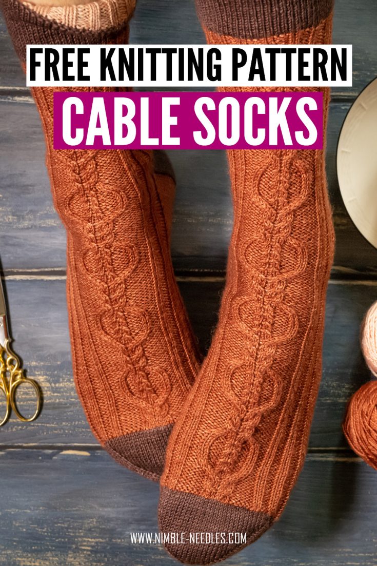 Stylish men's cable knit socks [Free knitting pattern]