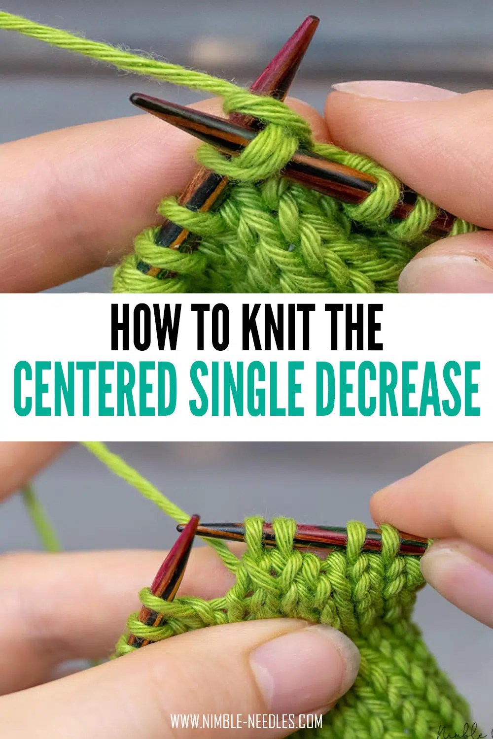 How to knit the centered single decrease (CSD) 2 alternatives