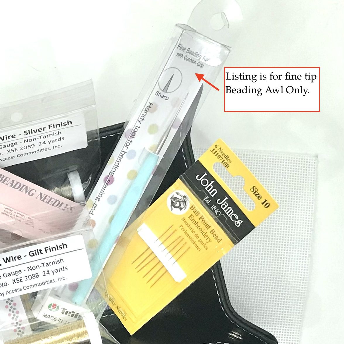 Aqua sharp tip Beading Awl / Laying Tool Nimble Needle