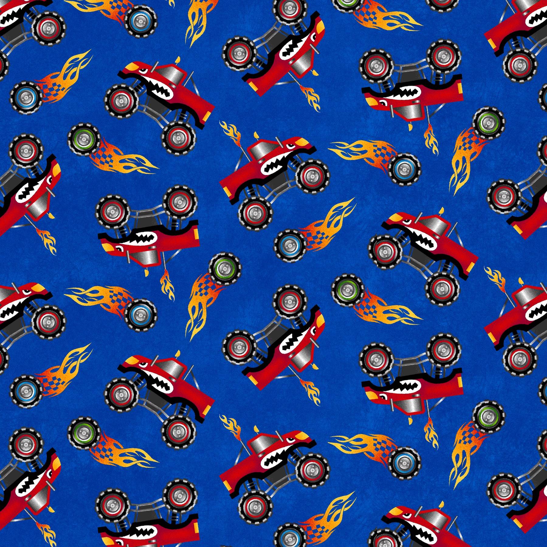 Monster Trucks Cotton Fabric Range by Henry Glass Fabrics Nimble Thimbles