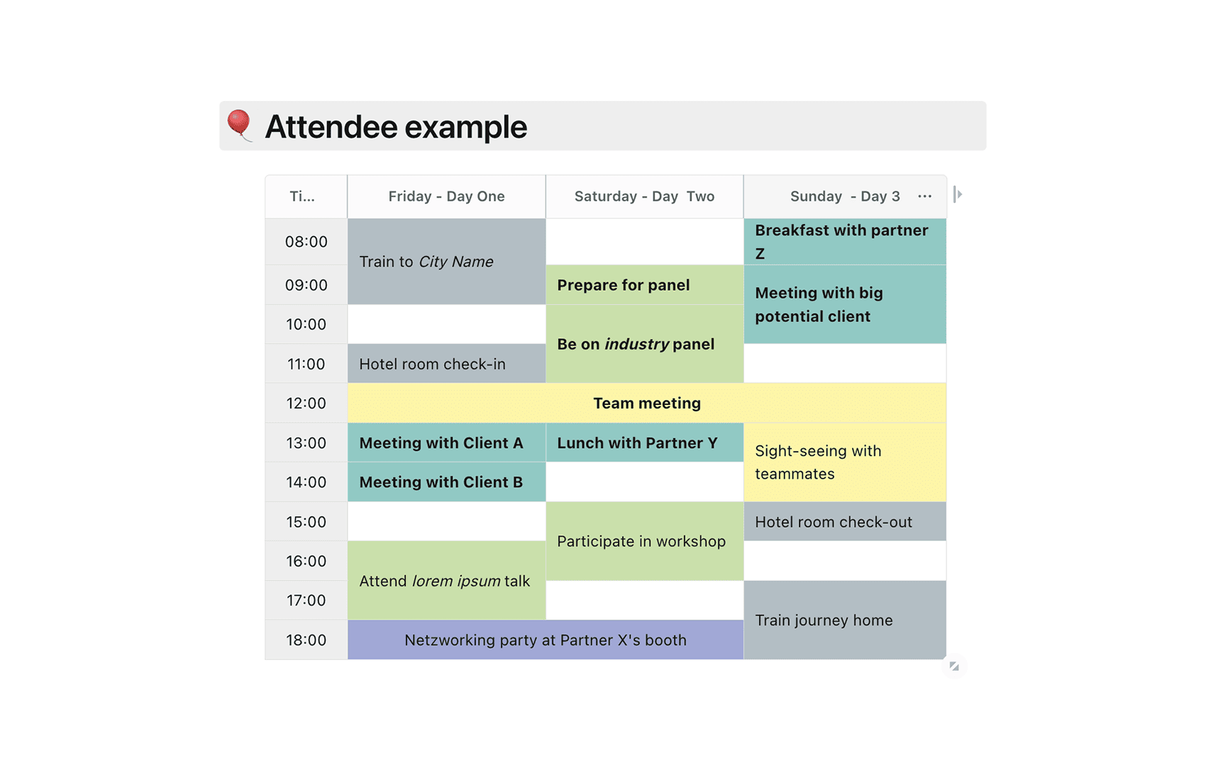 Conference Scheduling Template FuseBase (Formerly Nimbus)