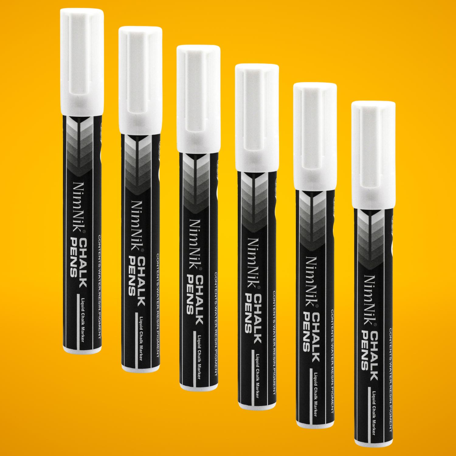 Chalk Marker Pens NimNik White Chalk Pens 6mm Reversible Nib