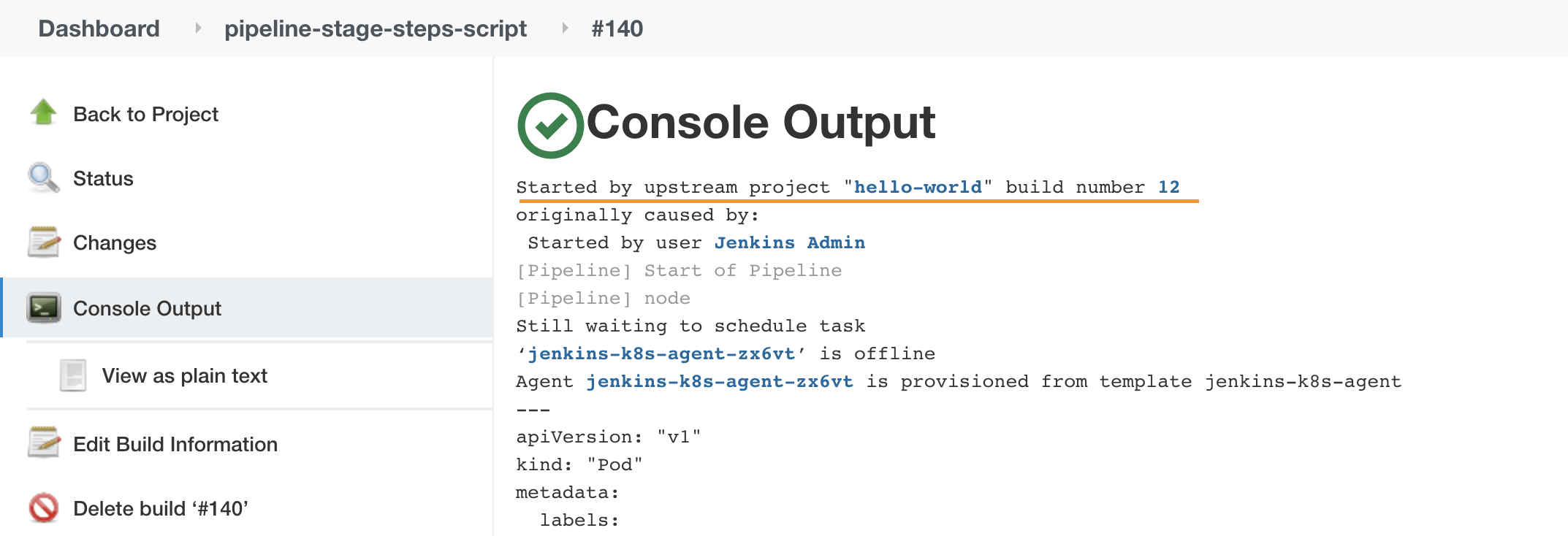 [Jenkins] Lesson 19 Trigger other jobs through Jenkins Pipeline