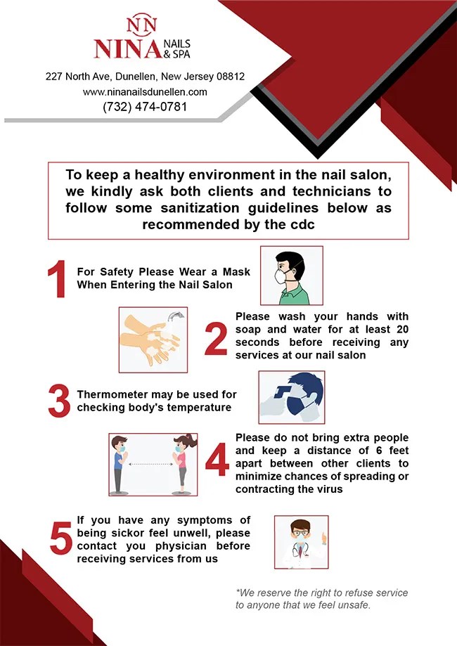 Nail Salon 08812 Nina Nails & Spa of Dunellen, New Jersey 08812