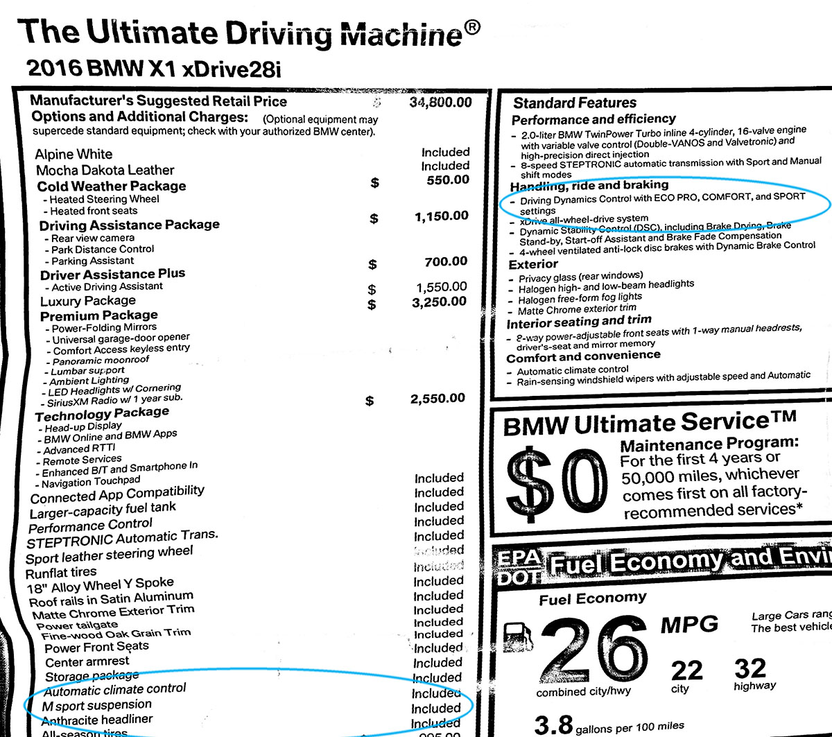 Standard vs. MSport suspension