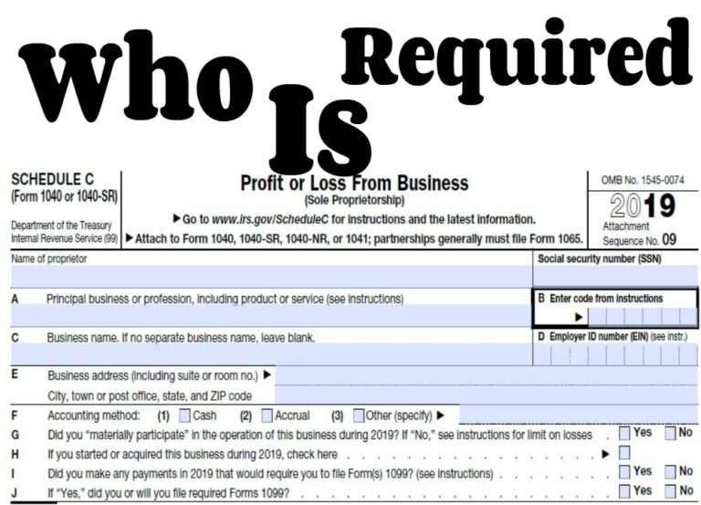 Who is Required to File Schedule C Form 1040 Sole Proprietor 1 Member