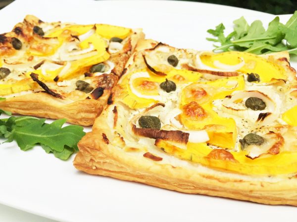 Kürbispizza aus knusprigem Blätterteig ninastrada