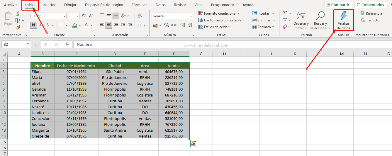 Botón Analizar Datos en Excel ¿Para que Sirve? Ninja del Excel