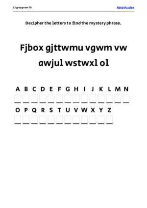 Free Printable Cryptogram Puzzles