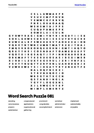 Free Printable Word Search Puzzles