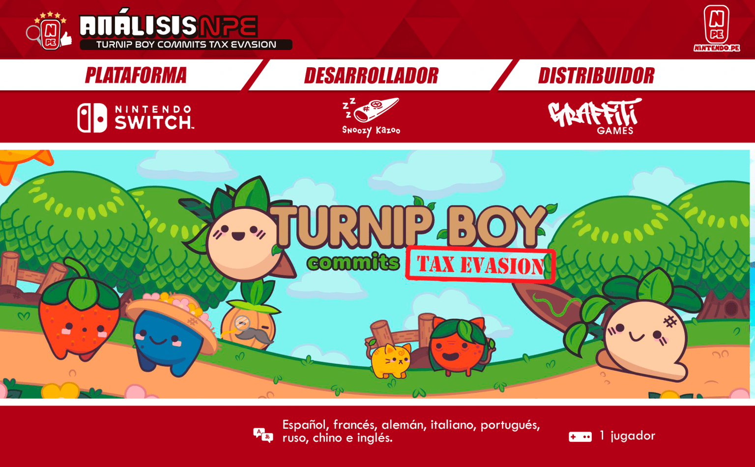Turnip Boy Commits Tax Evasion Nintendo Switch (Análisis) NPe