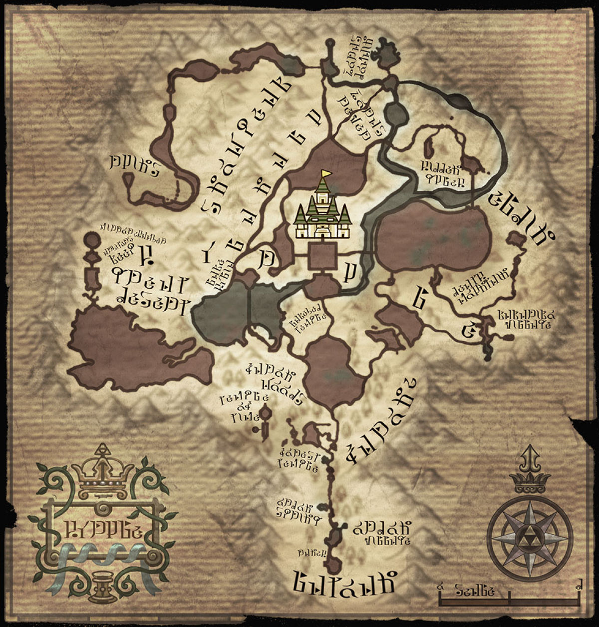 A look at the cloth map included with the Zelda Twilight Princess HD