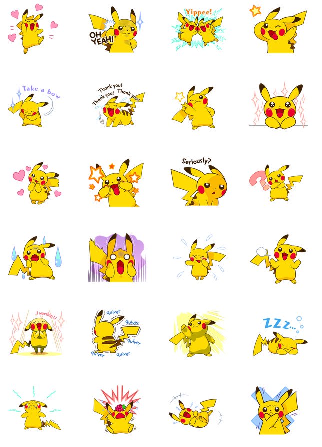 New Pikachu stickers on LINE app