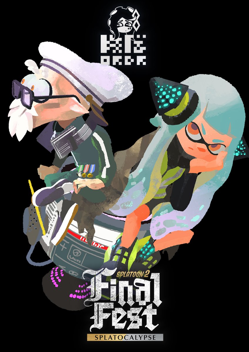 Splatoon 2 Final Fest art featuring Cap'n Cuttlefish and Agent 3