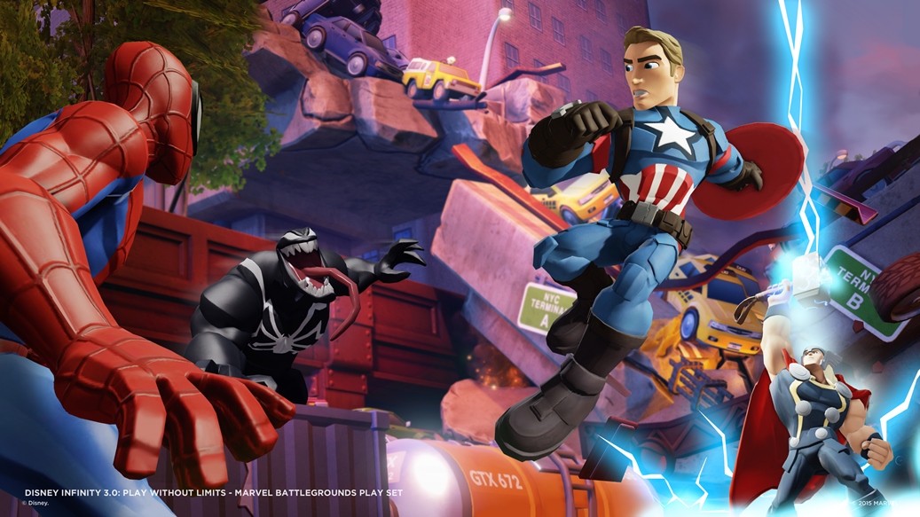 Disney Infinity 3.0 Marvel Battlegrounds Play Set footage