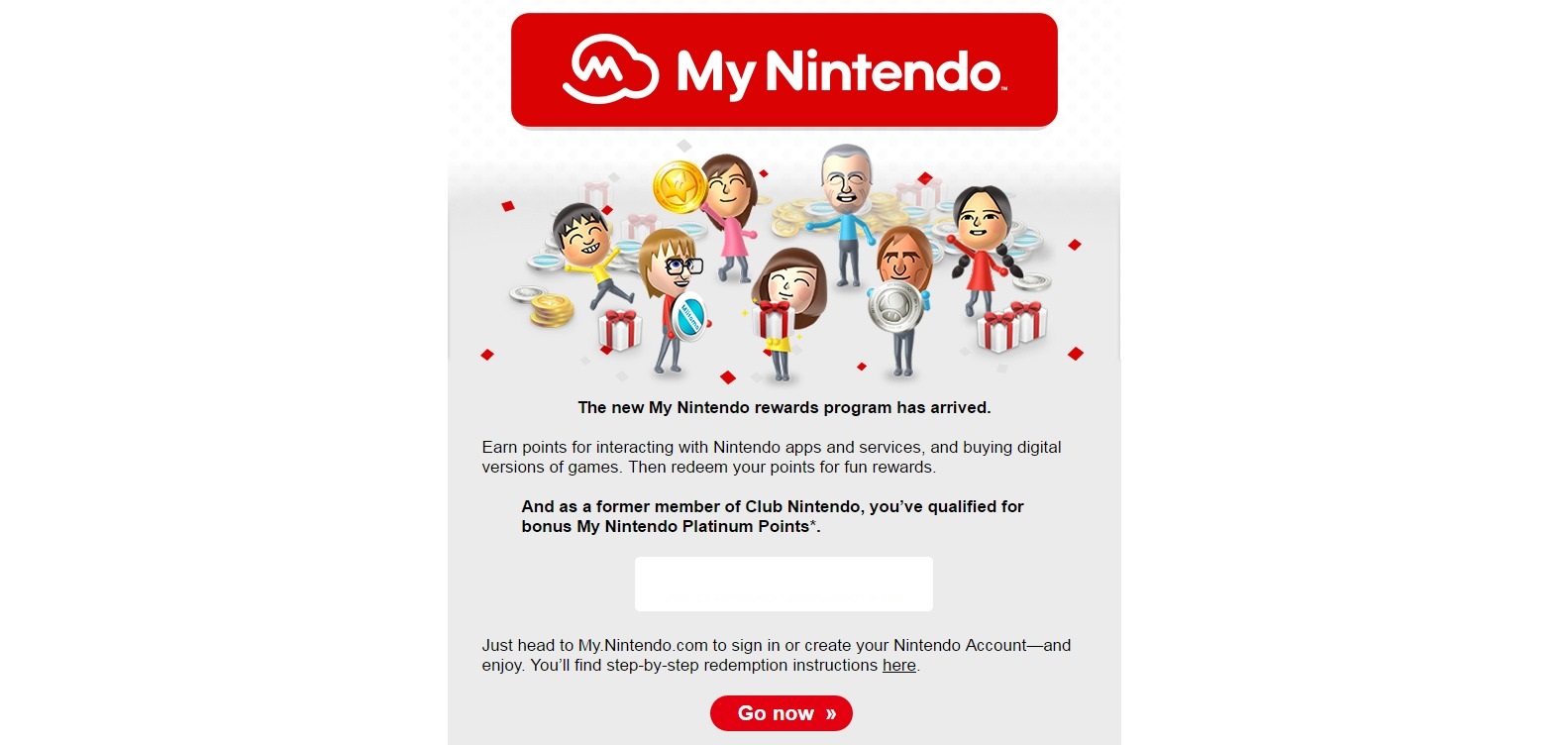 New Nintendo email comes with 200 My Nintendo Platinum Points for old Club Nintendo members