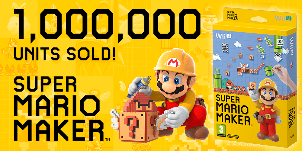 Super Mario Maker sells over 1 million units worldwide, 2.2 million