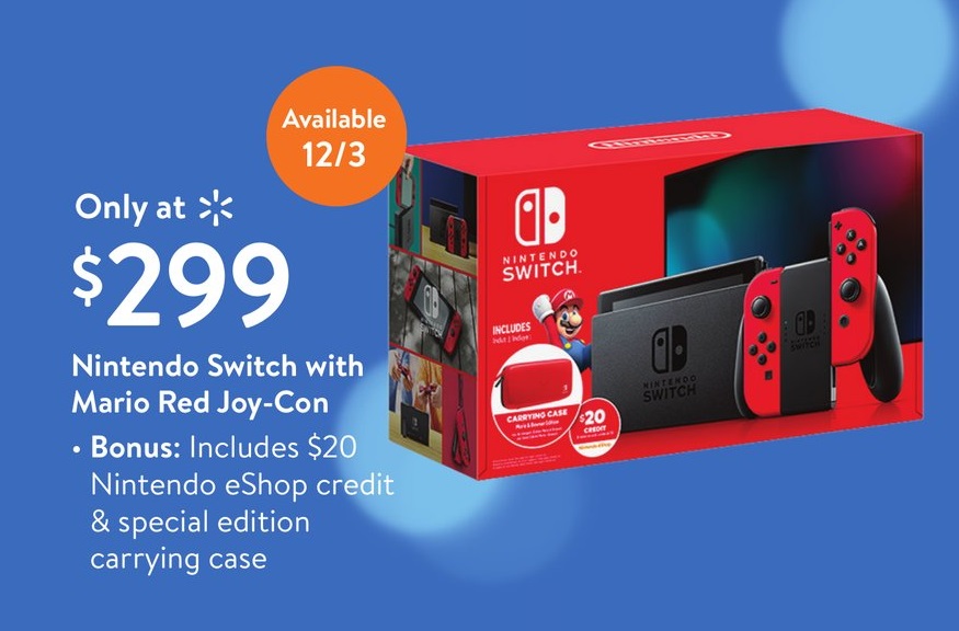 Walmart to sell Switch bundle with red JoyCon, 20 credit