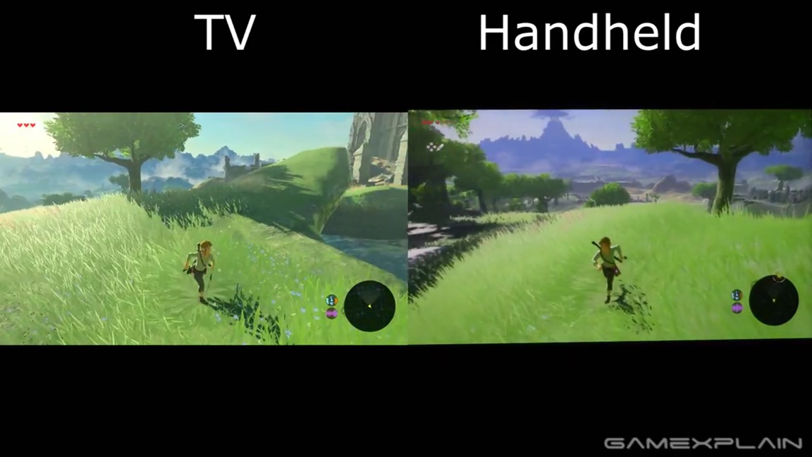 Video Comparing how smooth Zelda Breath of the Wild is while docked