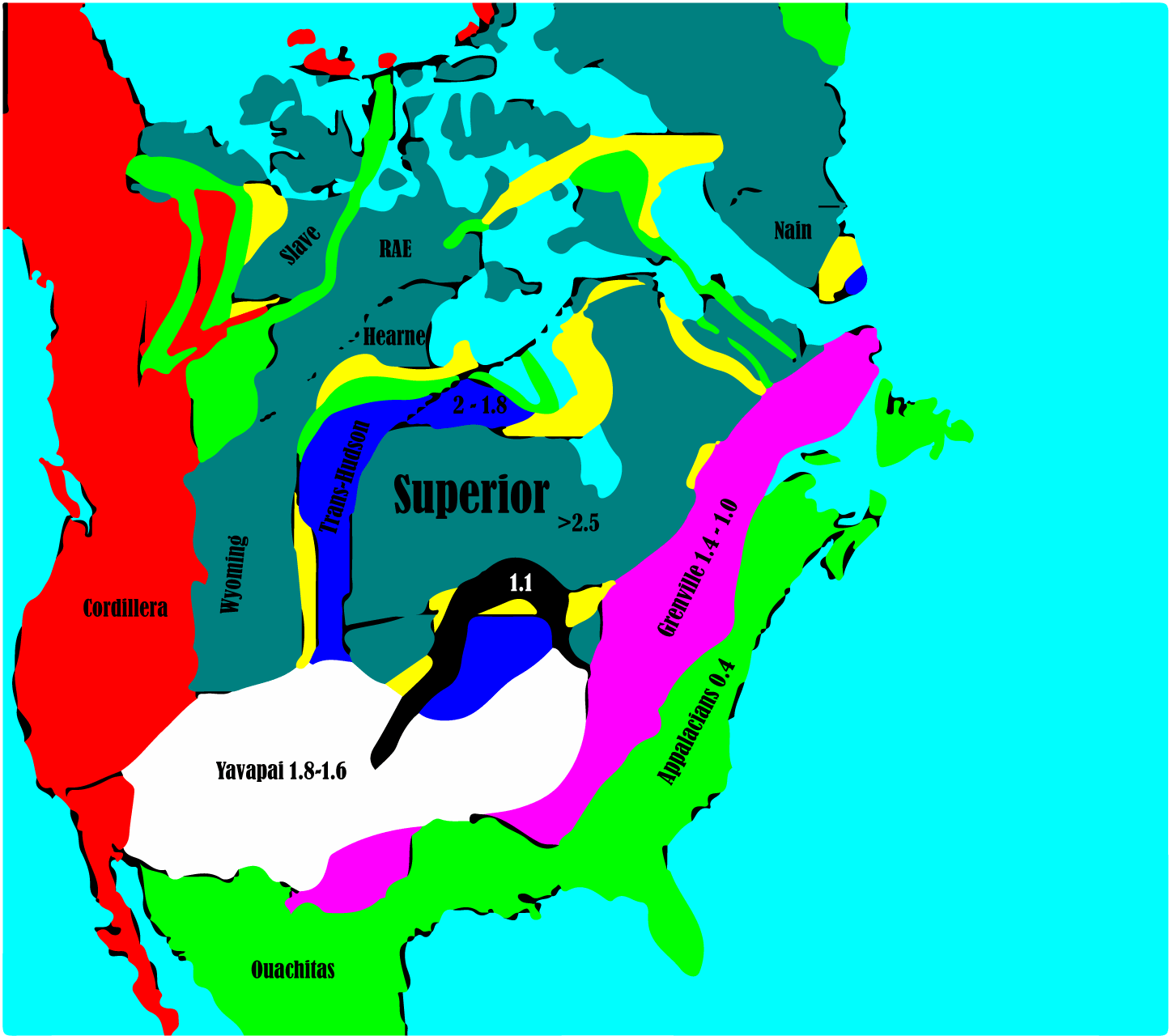 Basement domain map of the conterminous US and Alaska USGS