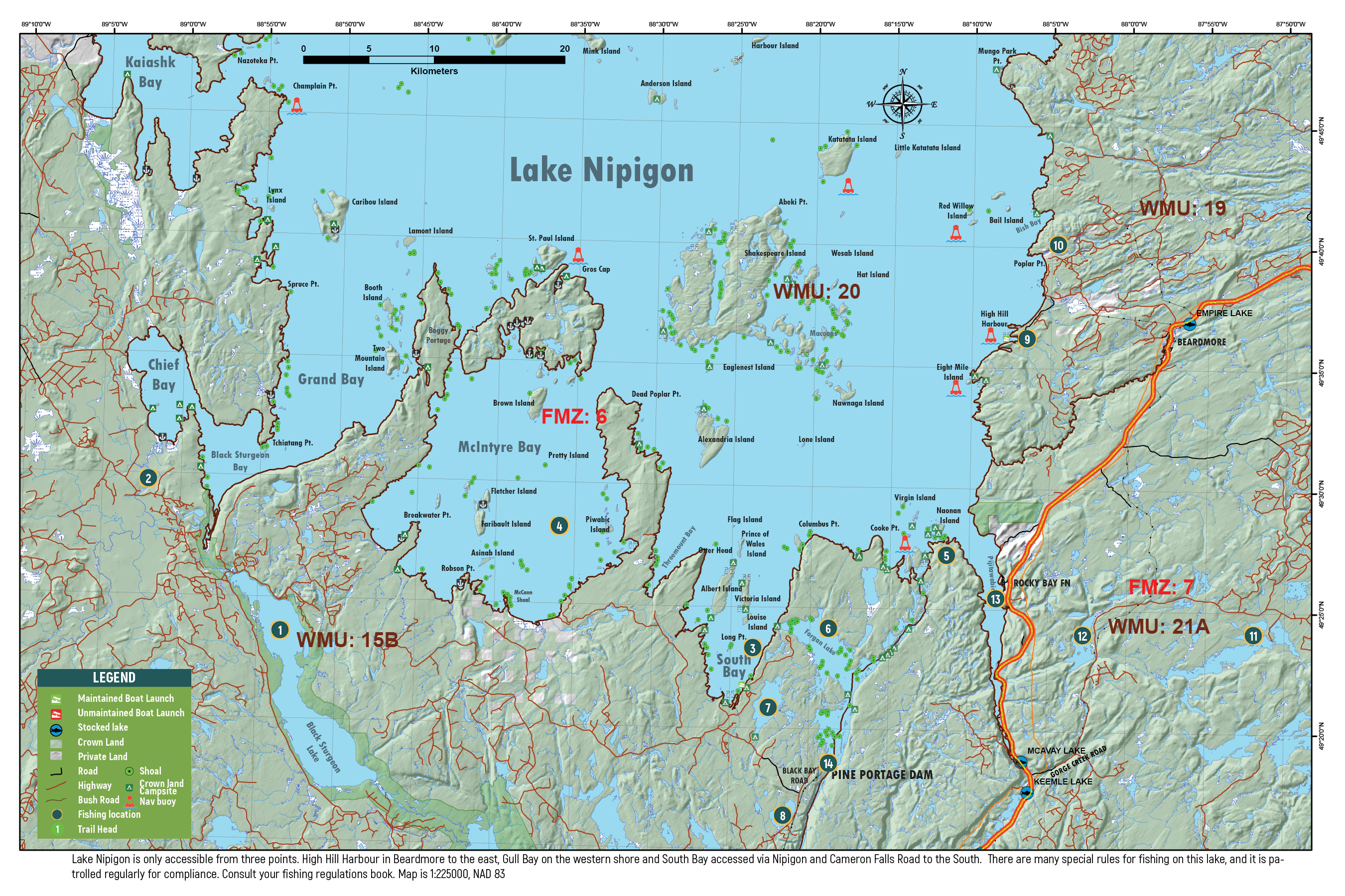 New Nipigon area and Lake Nipigon Maps Land of Nipigon Adventure Guide