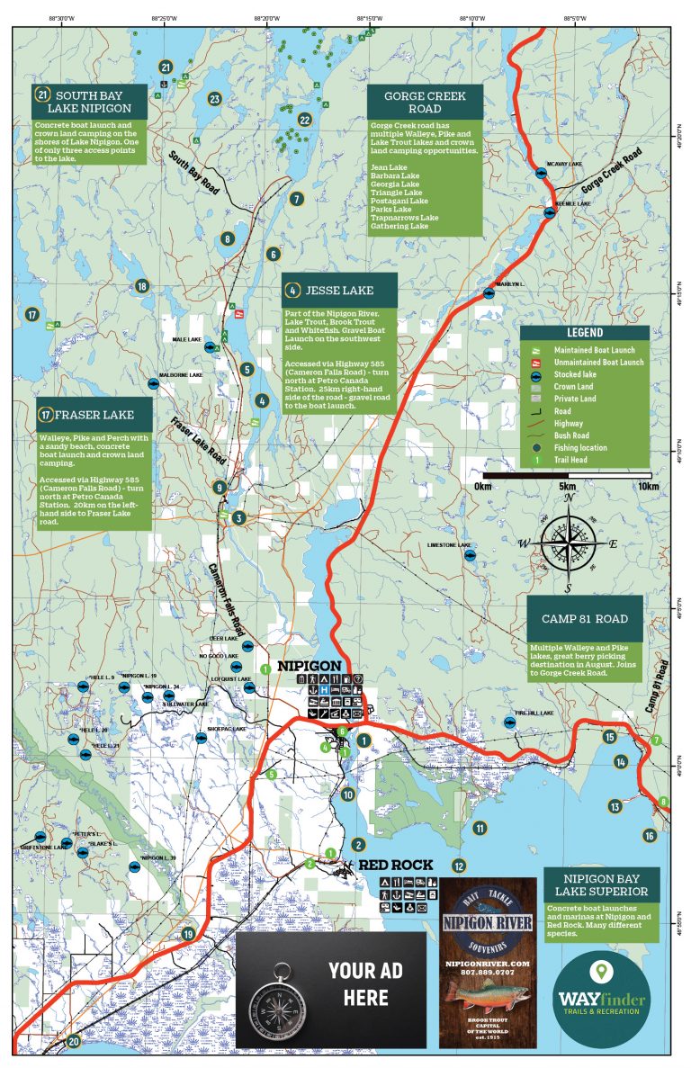 New Nipigon area and Lake Nipigon Maps Land of Nipigon Adventure Guide